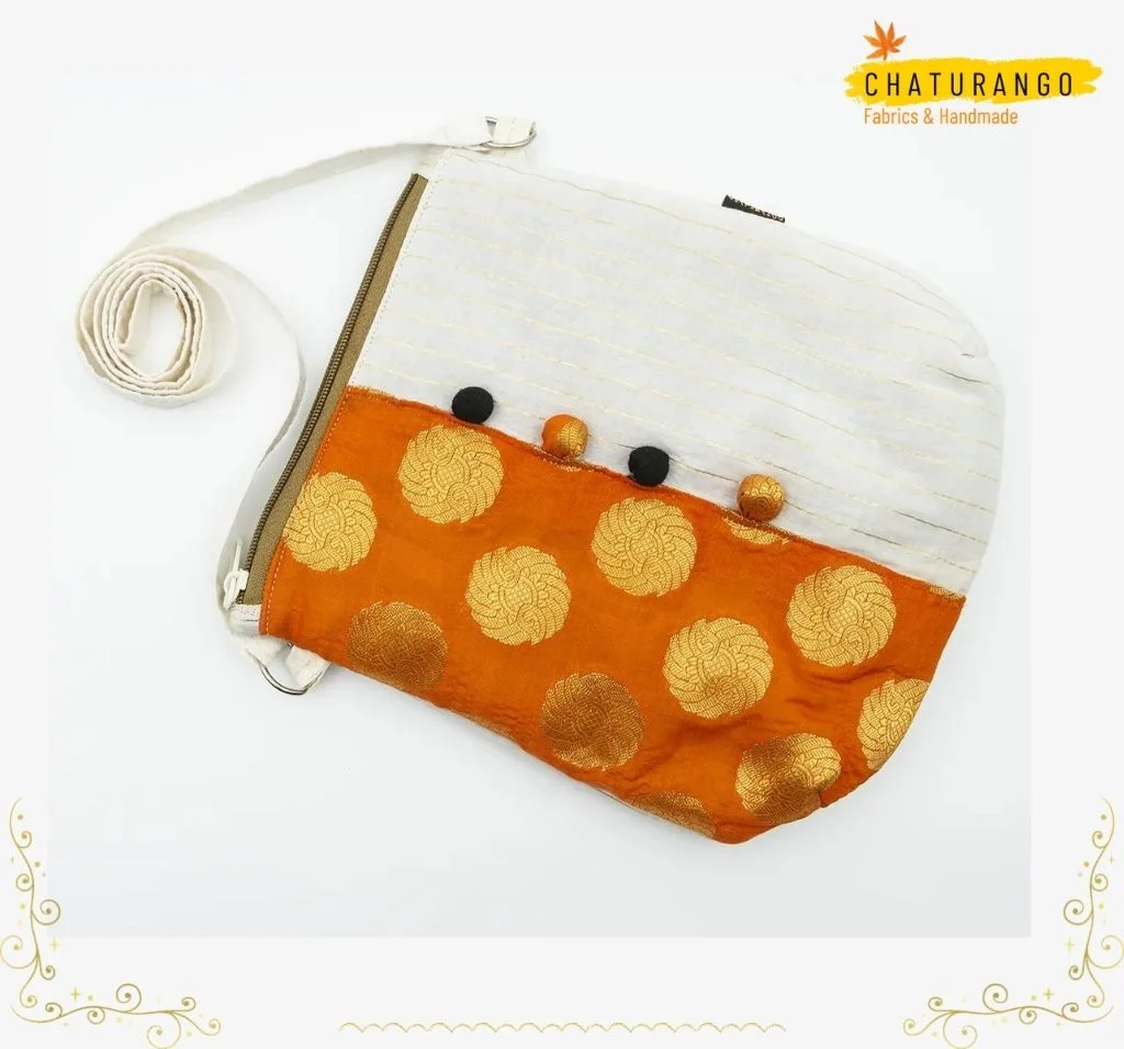 Attractive Gaiety Orange Sling Bag 1 Chaturango - Buy Orange Sling bags for Women Online at best price