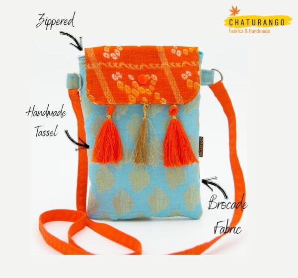 Orange Blue Sling Bag 2 1 https://chaturango.com/brocade-sling-bag-for-women-blue/