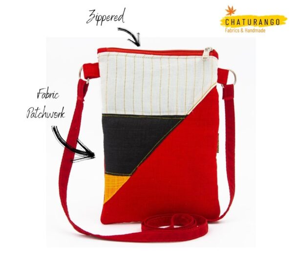 Red Black White Sling Bag 2 1 https://chaturango.com/patchwork-sling-bag-for-women-multicolour/